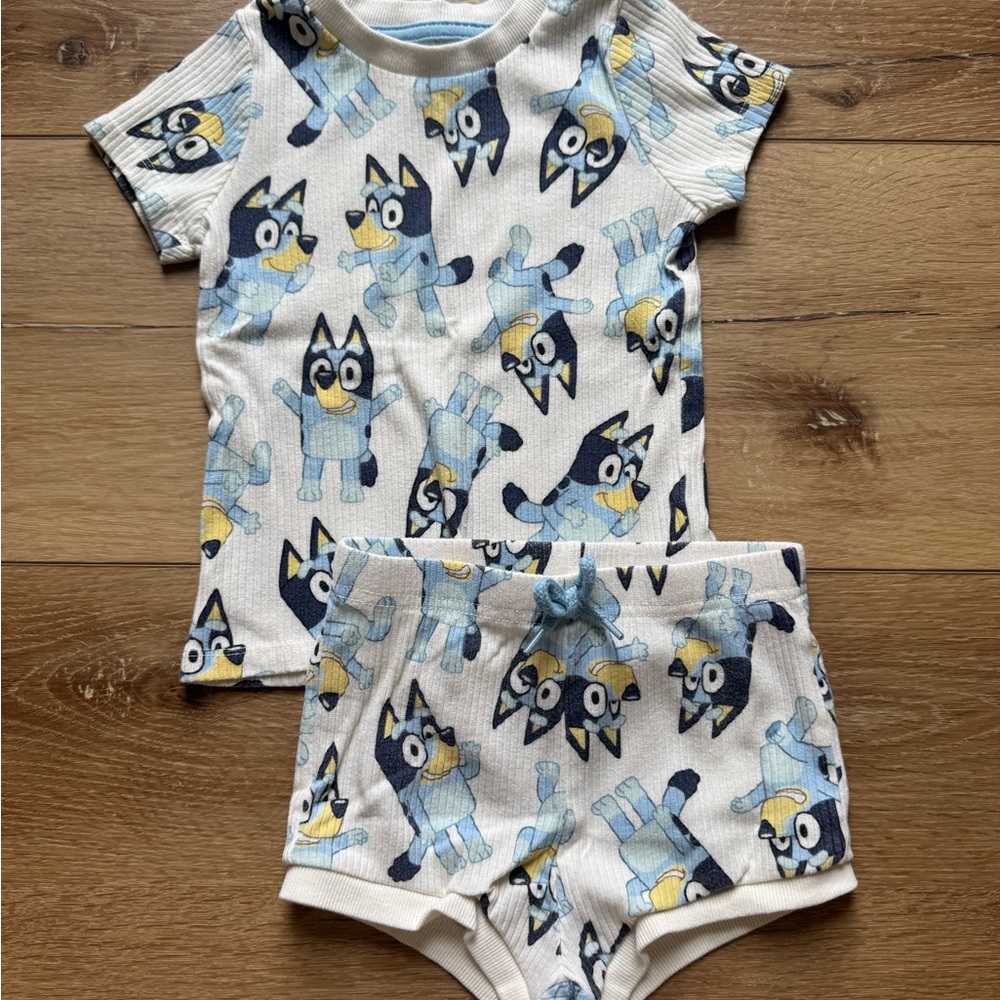 Kids Bluey Matching Set - Blue and White